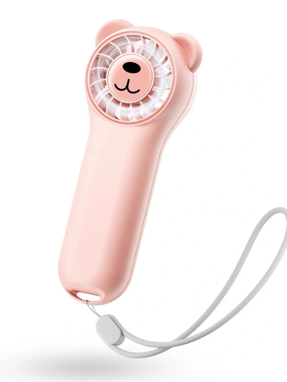 New Pink Portable Bear Handheld Fan - USB Rechargeable